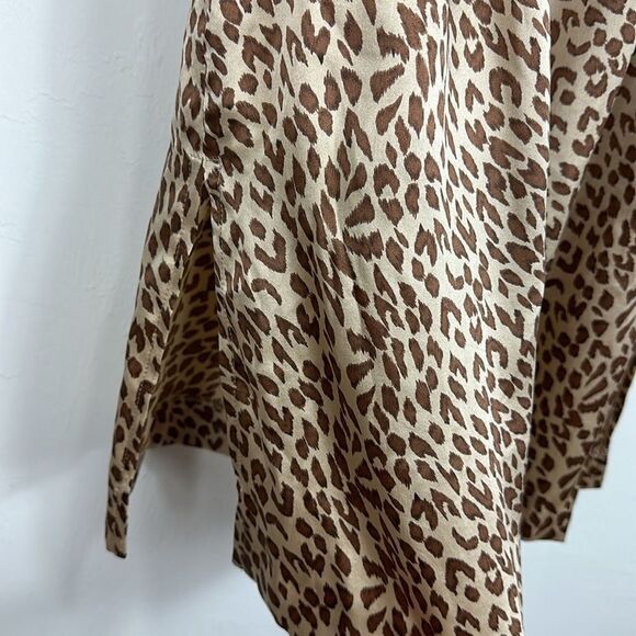 Sara Campbell Animal Print Sleeveless Satin Tie Neck Tunic Top Size 6 - Picture 3 of 8